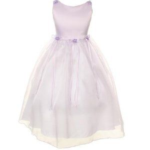 Rosebud Flower Bow Ribbons Satin Big Girl Flower Girls Dresses Kids Bow Kids